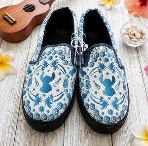 Disney Stitch Tropical Canvas Slip On Shoes NWT Women’s 8